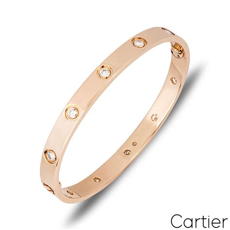 rose gold love bracelet|rose gold cartier love bracelet with diamonds.